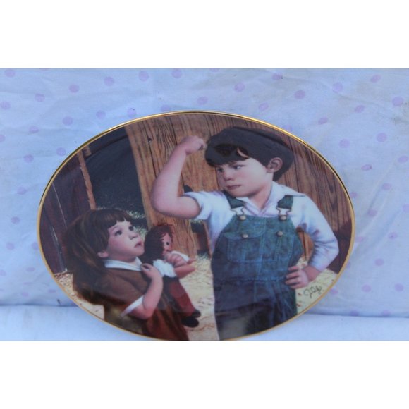 Danbury Jim Daly Plate Boys Will Be Boys Her Hero - Picture 2 of 3